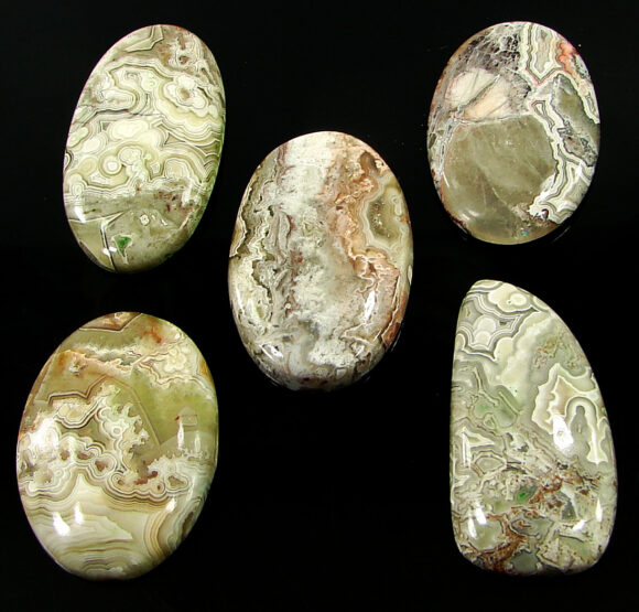 247.80 Ct Natural Crazy Lace Agate Loose Gem 38-43 mm Cabochon 5 Pcs Stone Lot- 20816