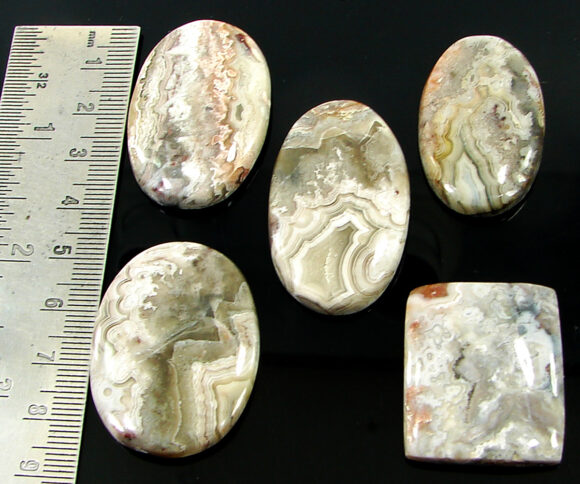 279.70 Ct Natural Crazy Lace Agate Loose Gem 31-42 mm Cabochon 5 Pcs Stone Lot- 20817 - Image 2