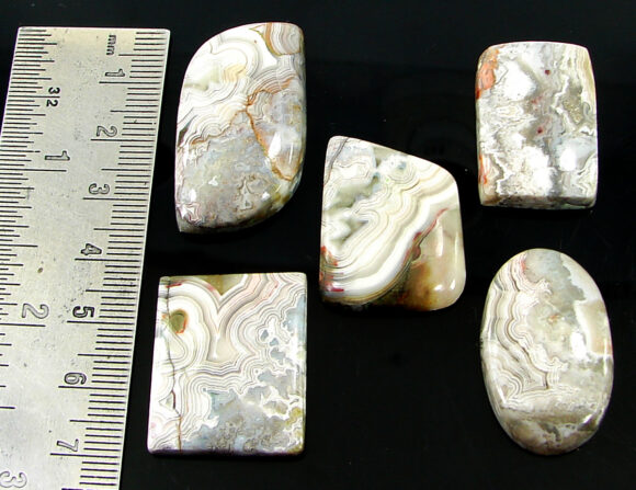 167.20 Ct Natural Crazy Lace Agate Loose Gem 27-35 mm Cabochon 5 Pcs Stone Lot- 20821 - Image 2