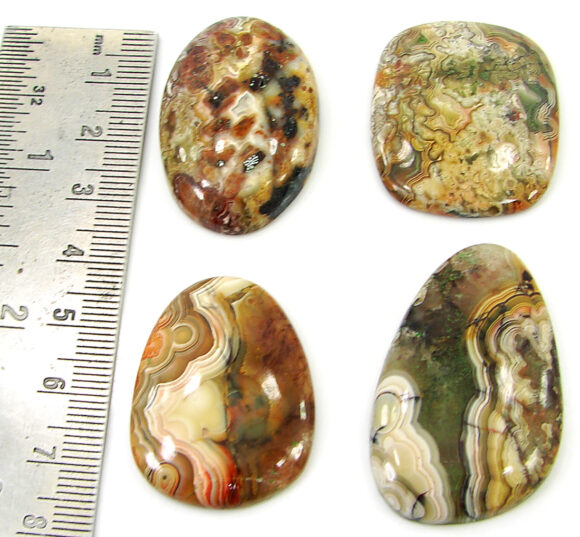 184.20 Ct Natural Crazy Lace Agate Loose Gem 33-41 mm Cabochon 4 Pcs Stone Lot- 20826 - Image 2