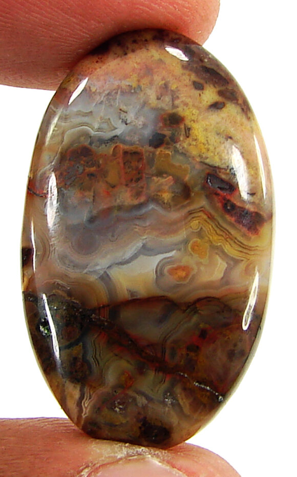 28.15 Ct Natural Crazy Lace Agate Loose Gemstone Cabochon Wire Wrap Stone - 20867