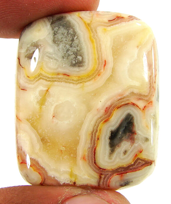 63.75 Ct Natural Crazy Lace Agate Loose Gemstone Cabochon Wire Wrap Stone - 20931