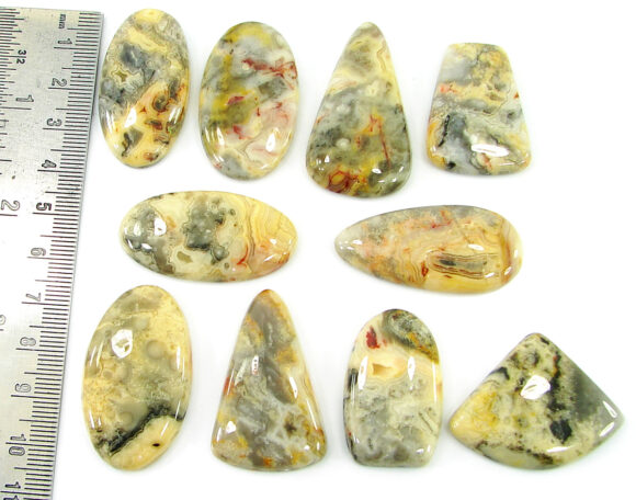 416.00 Ct Natural Crazy Lace Agate Loose Gem 30-44 mm Cab 10 Pcs Stone Lot - 21048 - Image 2