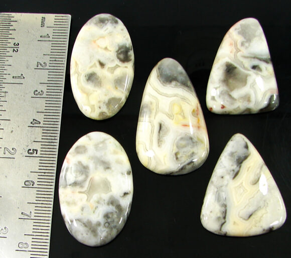 189.25 Ct Natural Crazy Lace Agate Loose Gem 33-39 mm Cab 5 Pcs Stone Lot - 21064 - Image 2