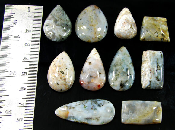 202.05 Ct Natural Ocean Jasper Gemstone 18-37 mm Cabochon 10 Pcs Stone Lot - 21440 - Image 2