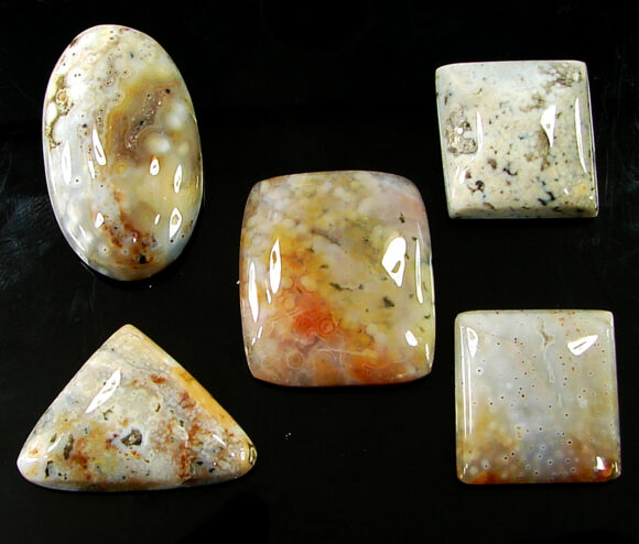 118.75 Ct Natural Ocean Jasper Gemstone 18-30 mm Cabochon 5 Pcs Stone Lot - 21450