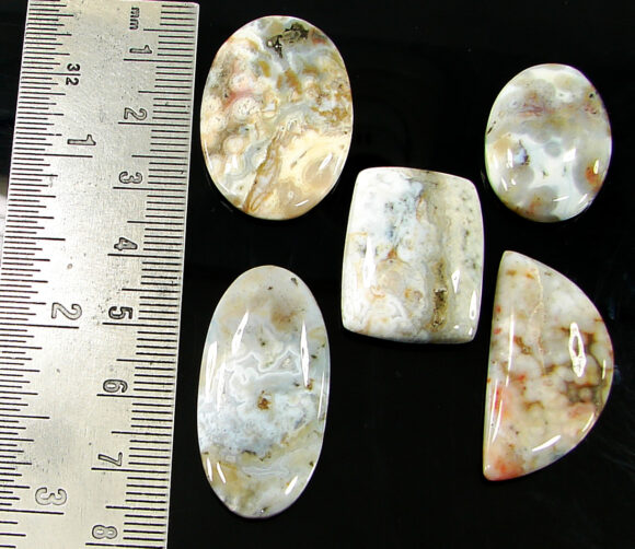 110.70 Ct Natural Ocean Jasper Gemstone 24-35 mm Cabochon 5 Pcs Stone Lot- 21457 - Image 2