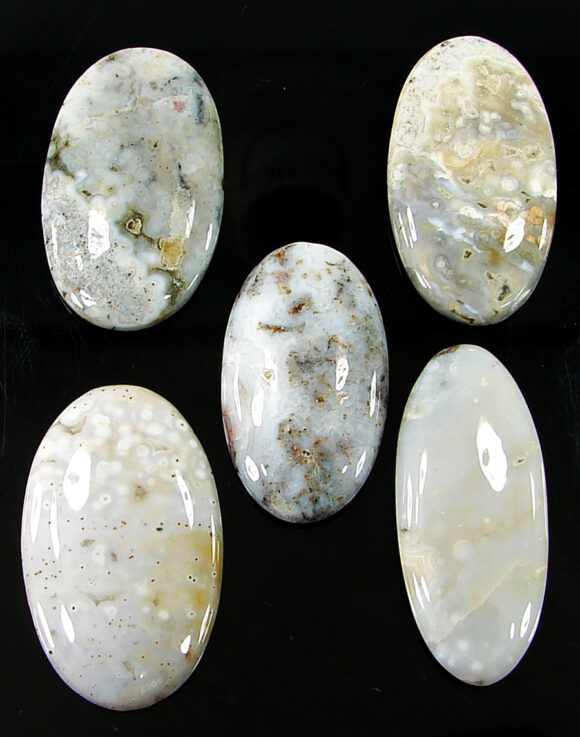 167.75 Ct Natural Ocean Jasper Gemstone 34-40 mm Cabochon 5 Pcs Stone Lot- 21465