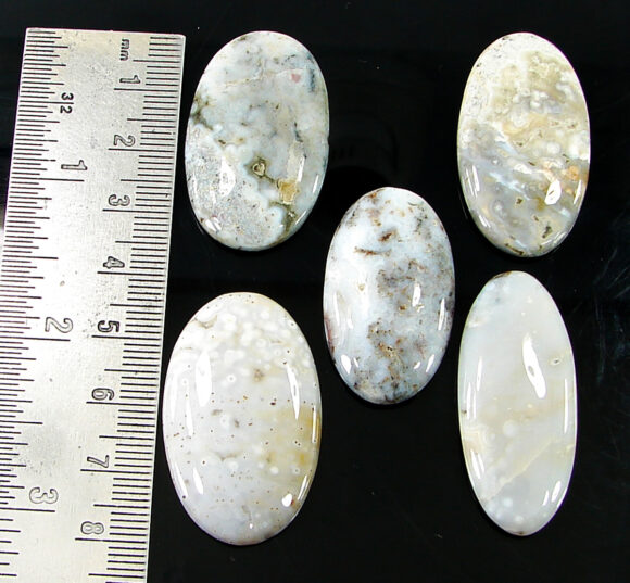 167.75 Ct Natural Ocean Jasper Gemstone 34-40 mm Cabochon 5 Pcs Stone Lot- 21465 - Image 2