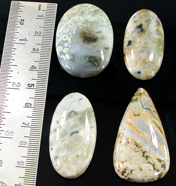 205.95 Ct Natural Ocean Jasper Gemstone 41-48 mm Cabochon 4 Pcs Stone Lot- 21489 - Image 2