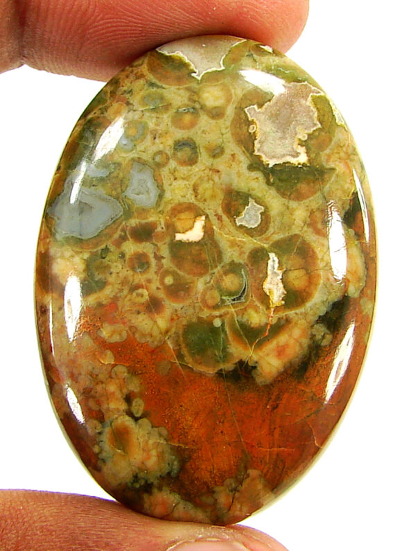 76.10 Ct Natural Rainforest Jasper Rhyolite Gemstone Cabochon Wire Wrap - 21615