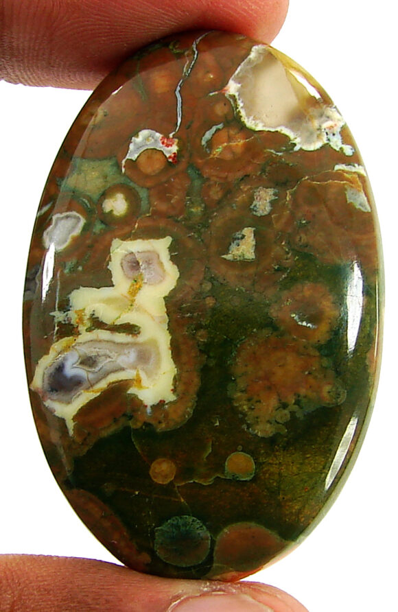 74.30 Ct Natural Rainforest Jasper Rhyolite Gemstone Cabochon Wire Wrap - 21617