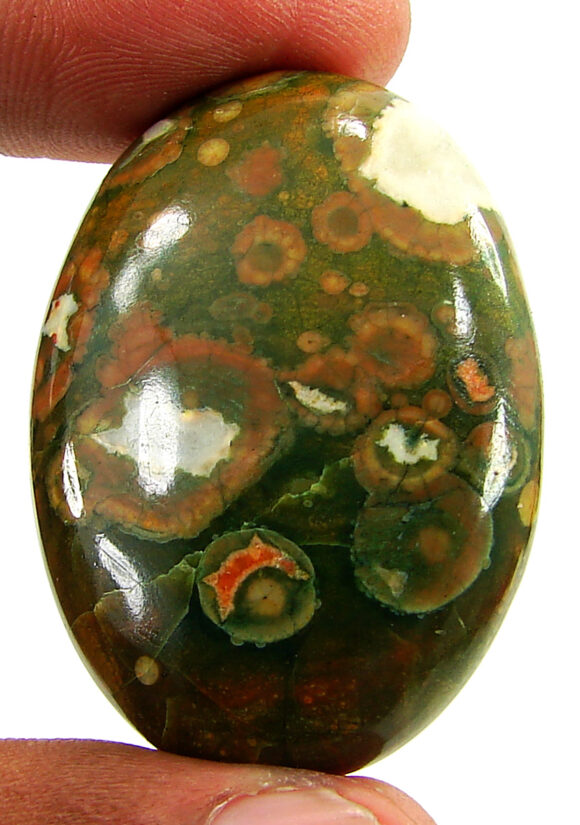 75.35 Ct Natural Rainforest Jasper Rhyolite Gemstone Cabochon Wire Wrap - 21618