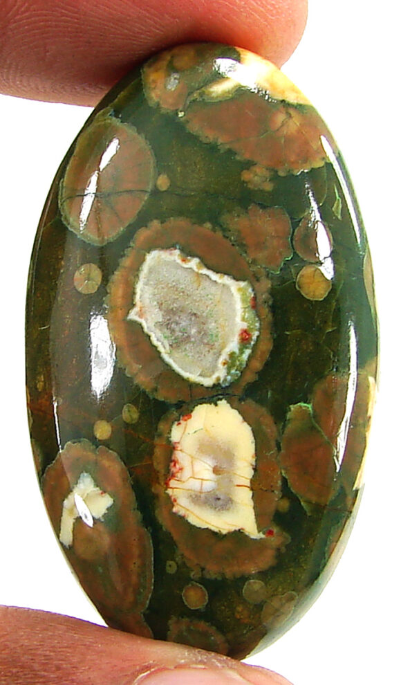 60.55 Ct Natural Rainforest Jasper Rhyolite Gemstone Cabochon Wire Wrap - 21621