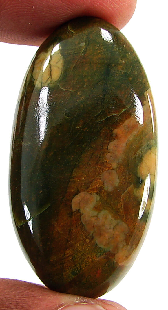 52.20 Ct Natural Rainforest Jasper Rhyolite Gemstone Cabochon Wire Wrap - 21629