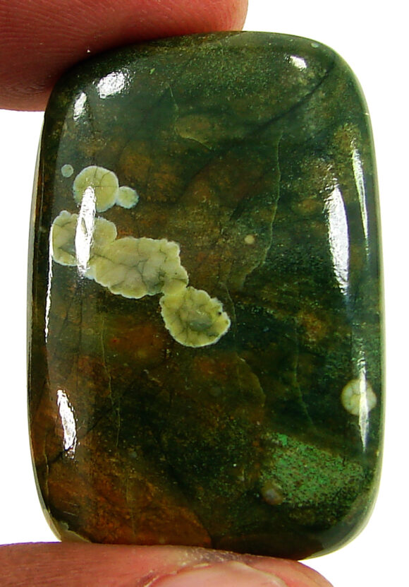 50.10 Ct Natural Rainforest Jasper Rhyolite Gemstone Cabochon Wire Wrap - 21631