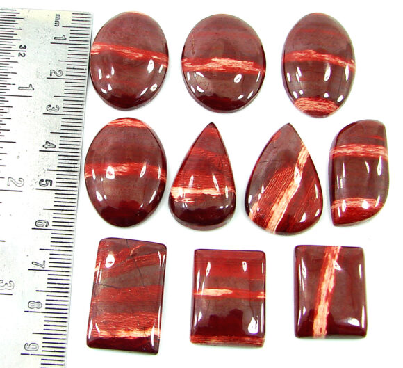 315.50 Ct Natural Snake Skin Jasper Loose Gemstone 23-31 mm Cabochon 10 Pcs Lot - 21778 - Image 2