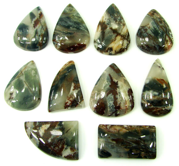 210.35 Ct Natural Coco Jasper Loose Gemstone 24-29 mm Cabochon 10 Pcs Lot - 21894