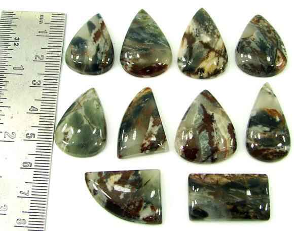 210.35 Ct Natural Coco Jasper Loose Gemstone 24-29 mm Cabochon 10 Pcs Lot - 21894 - Image 2