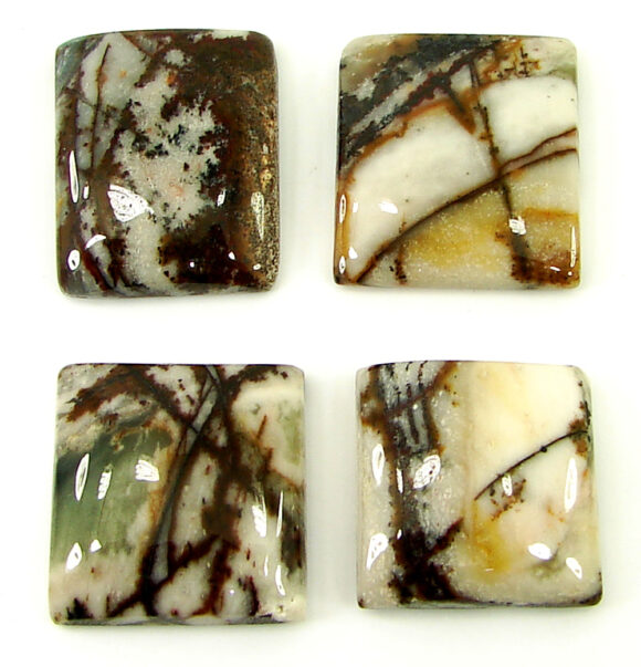 125.75 Ct Natural Coco Jasper Loose Gemstone 21-24 mm Cabochon 4 Pcs Lot - 21924