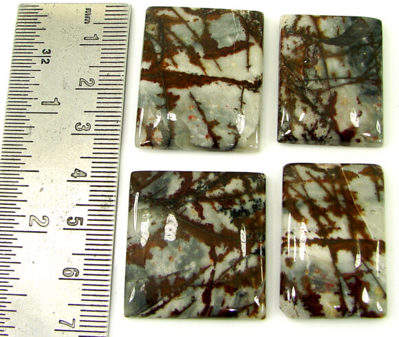 160.15 Ct Natural Coco Jasper Loose Gemstone 28-32 mm Cabochon 4 Pcs Lot - 21926 - Image 2