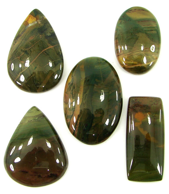 149.90 Ct Natural American Jasper Loose Gemstone 28-32 mm Cab 5 Pcs Lot - 22041