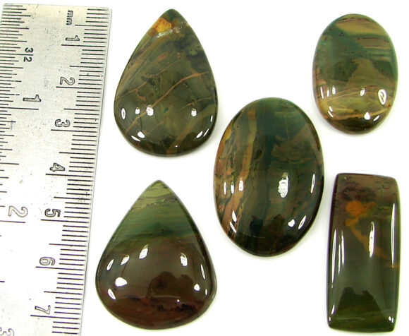 149.90 Ct Natural American Jasper Loose Gemstone 28-32 mm Cab 5 Pcs Lot - 22041 - Image 2