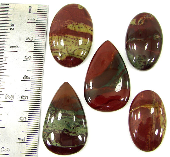 138.55 Ct Natural American Jasper Loose Gemstone 30-35 mm Cab 5 Pcs Lot - 22042 - Image 2