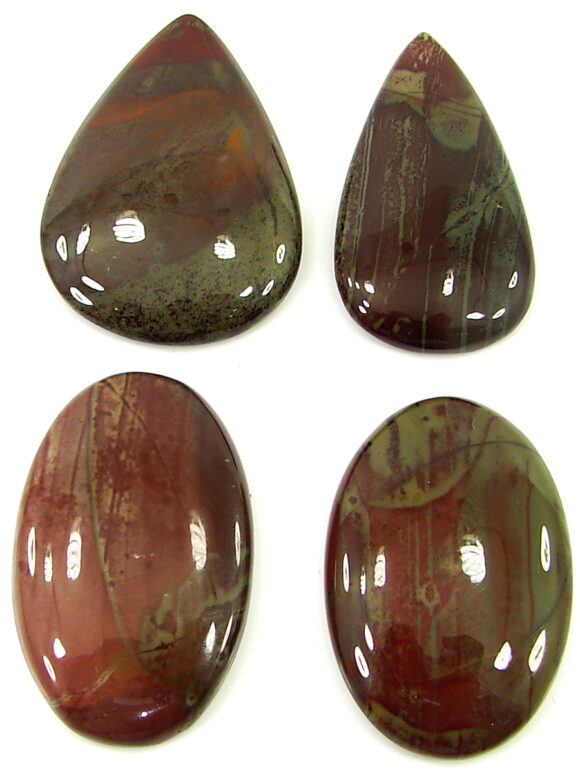 165.25 Ct Natural American Jasper Loose Gemstone 37-38 mm Cab 4 Pcs Lot - 22043