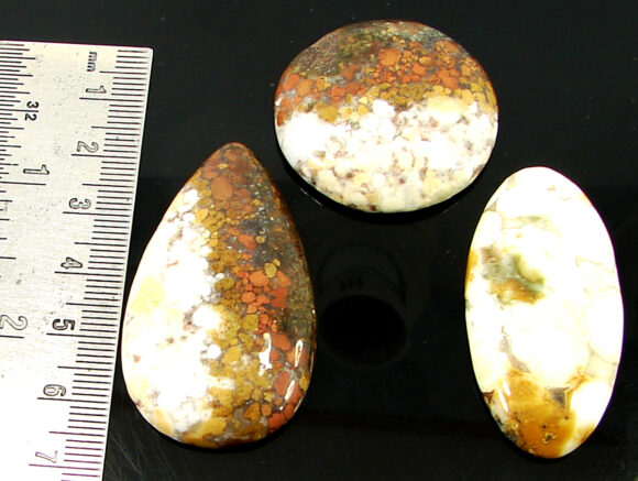 206.35 Ct Natural Polka Dot Jasper Loose Gemstone 34-49 mm Cabochon 3 Pcs Lot - 22067 - Image 2