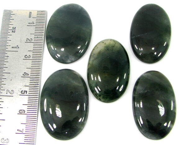 215.75 Ct Natural Star Moss Agate Loose Gemstone 35-38 mm Cab 5 Pcs Lot - 22192 - Image 2