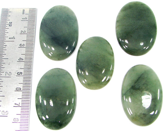 243.80 Ct Natural Star Moss Agate Loose Gemstone 37-42 mm Cab 5 Pcs Lot - 22193 - Image 2