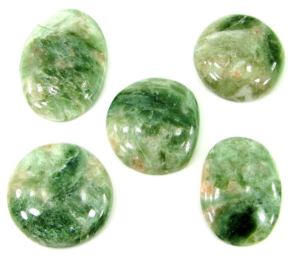 155.15 Ct Natural Seraphinite Loose Gemstone 23-31 mm Cabochon 5 Pcs Lot - 22342