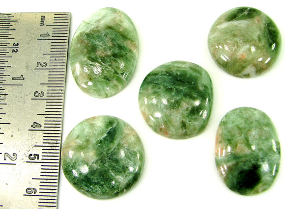 155.15 Ct Natural Seraphinite Loose Gemstone 23-31 mm Cabochon 5 Pcs Lot - 22342 - Image 2