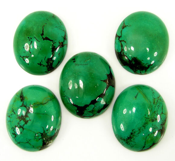 236.15 Ct Natural Tibet Turquoise Loose Gemstone Cabochon 5 Pcs Stone Lot - 17765