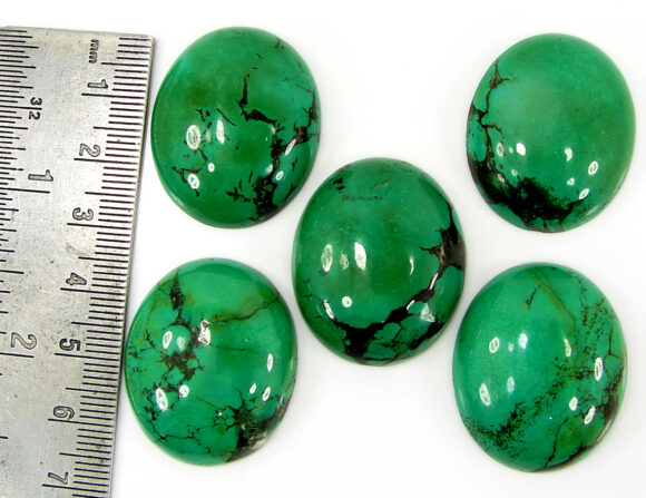 236.15 Ct Natural Tibet Turquoise Loose Gemstone Cabochon 5 Pcs Stone Lot - 17765 - Image 2