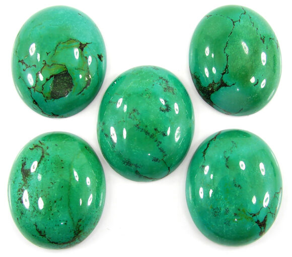 259.75 Ct Natural Tibet Turquoise Loose Gemstone Cabochon 5 Pcs Stone Lot - 19916