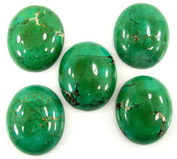 250.55 Ct Natural Tibet Turquoise Loose Gemstone Cabochon 5 Pcs Stone Lot - 19922