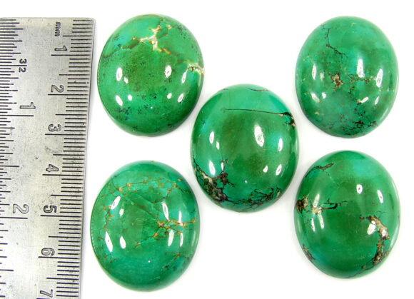 250.55 Ct Natural Tibet Turquoise Loose Gemstone Cabochon 5 Pcs Stone Lot - 19922 - Image 2