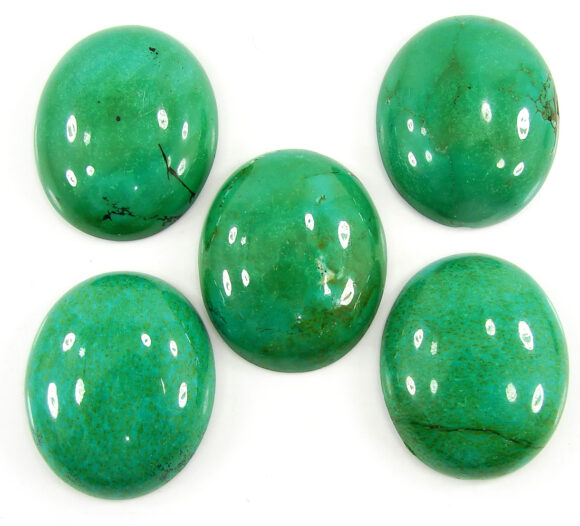 247.30 Ct Natural Tibet Turquoise Loose Gemstone Cabochon 5 Pcs Stone Lot - 19924