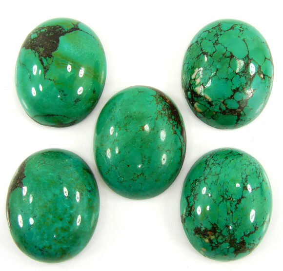 172.95 Ct Natural Tibet Turquoise Loose Gemstone Cabochon 5 Pcs Stone Lot - 19927