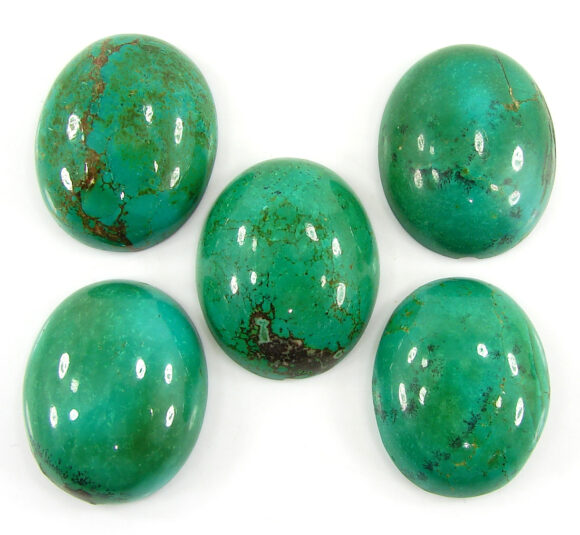 161.45 Ct Natural Tibet Turquoise Loose Gemstone Cabochon 5 Pcs Stone Lot - 19928