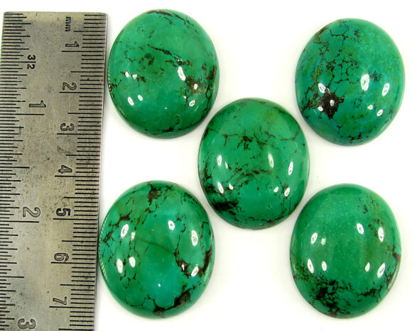 271.40 Ct Natural Tibet Turquoise Loose Gemstone Cabochon 5 Pcs Stone Lot - 19981 - Image 2