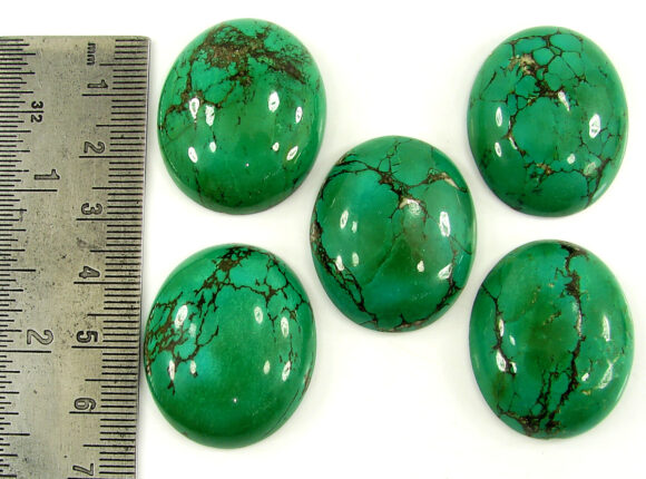 256.25 Ct Natural Tibet Turquoise Loose Gemstone Cabochon 5 Pcs Stone Lot - 19982 - Image 2