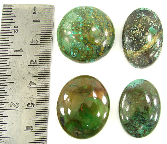 127.80 Ct Natural Tibet Turquoise Loose Gemstone Cabochon 4 Pcs Stone Lot - 20061 - Image 2