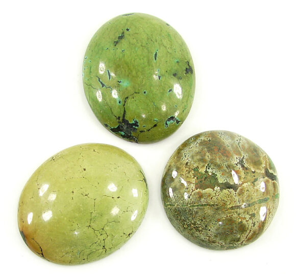 111.55 Ct Natural Tibet Turquoise Loose Gemstone Cabochon 3 Pcs Stone Lot - 20077