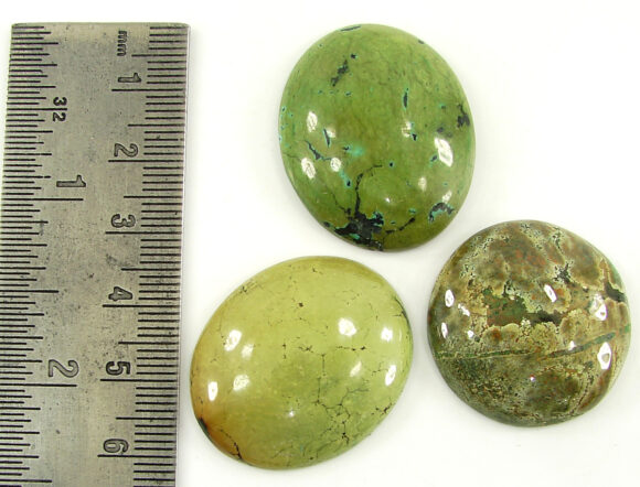 111.55 Ct Natural Tibet Turquoise Loose Gemstone Cabochon 3 Pcs Stone Lot - 20077 - Image 2