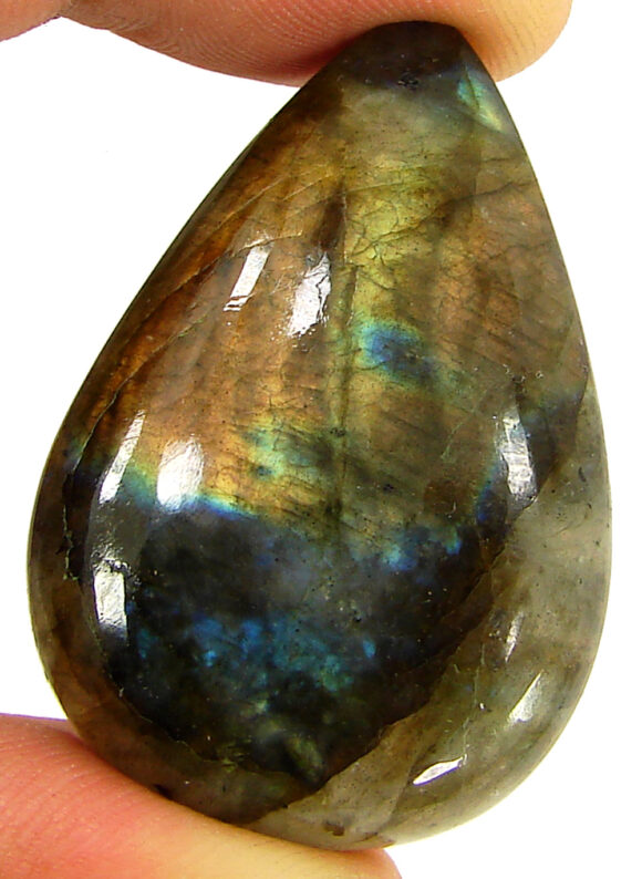 83.00 Ct Natural Blue Labradorite Loose Gemstone Cabochon Wire Wrap Stone - 22515