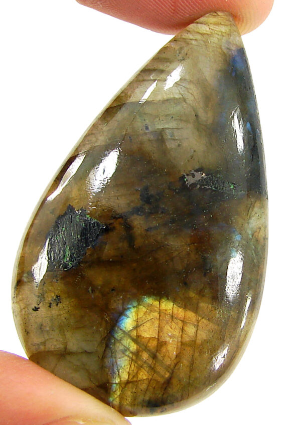 85.10 Ct Natural Blue Labradorite Loose Gemstone Cabochon Wire Wrap Stone - 22518