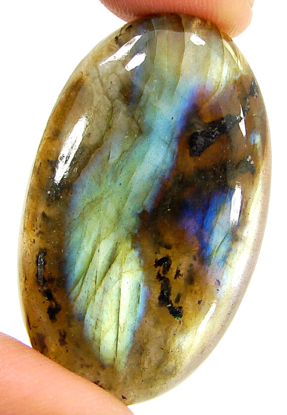 63.25 Ct Natural Gray Labradorite Loose Gemstone Cabochon Wire Wrap Stone - 22534